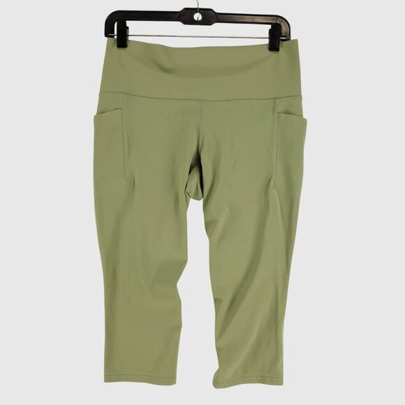 Athleta Salutation Stash Pocket II Capri Leggings Eucalyptus Sz L - Picture 1 of 10